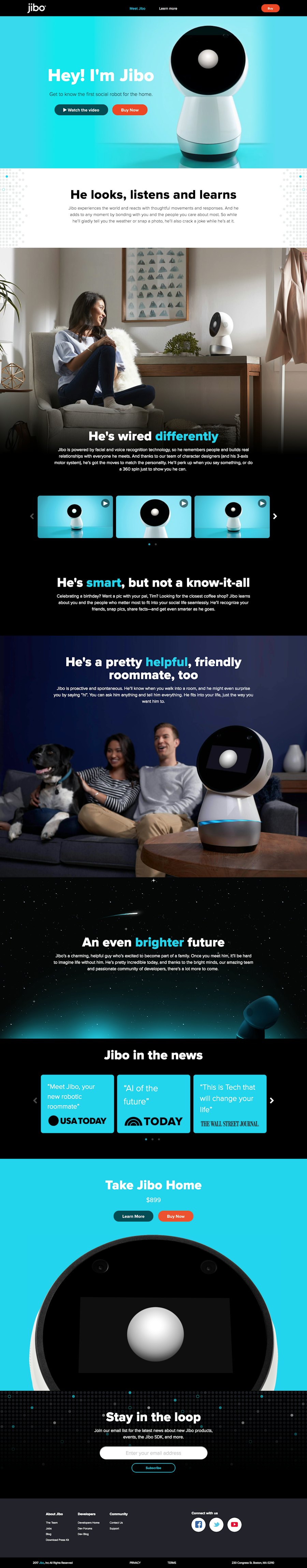 Screenshot of Jibo.com